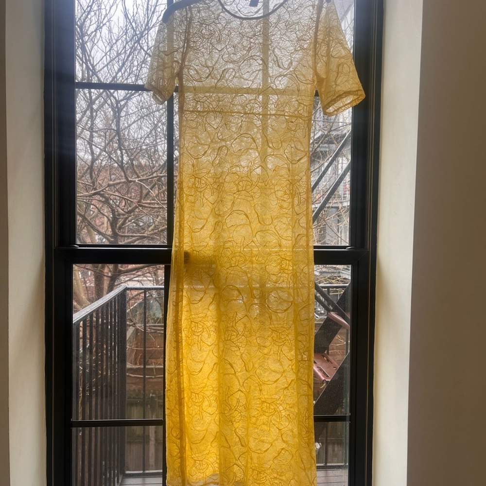Only Hearts Yellow Lace Maxi Dress